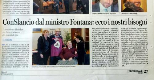 Andrea Zicchieri incontra il Ministro Fontana a Roma